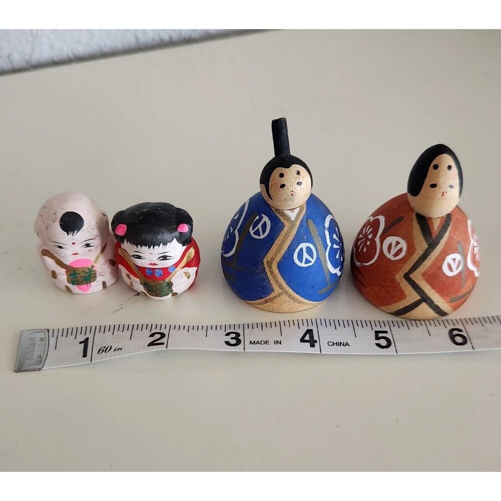 Momoyama Modern Kokeshi Dolls & Netsuke Clay Figurines Set Japan - Picture 3 of 14